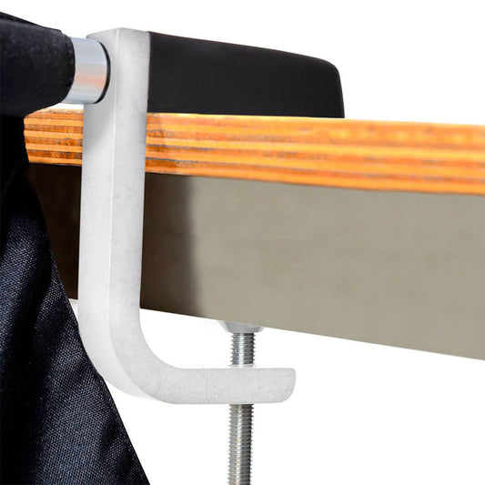 What is the length of the clamp on the Mountain Buggy pod™ portable high chair?